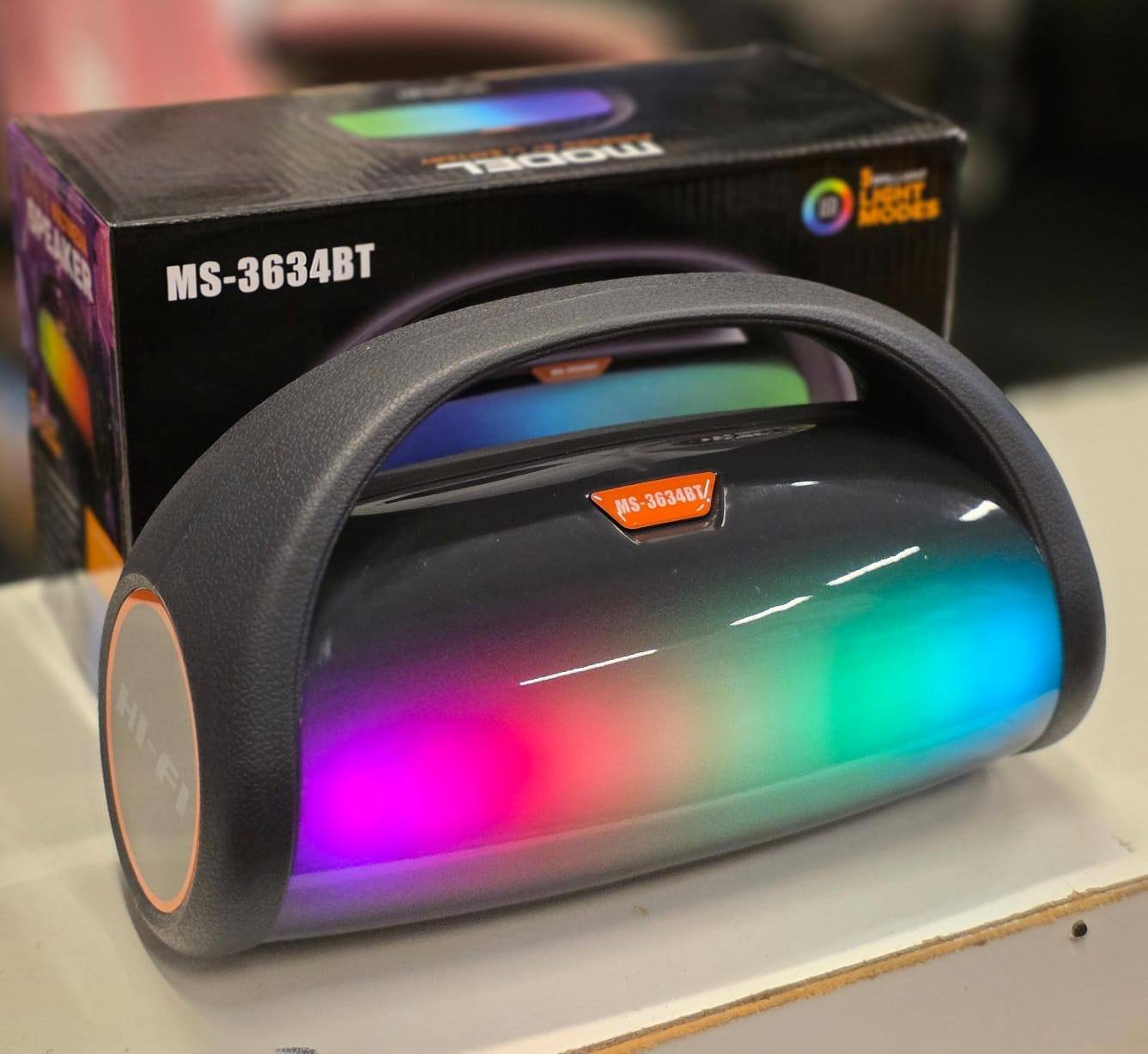 parlante bluetooth ms 3634bt rgb portátil hi fi parlante bluetooth ms 3634bt rgb portátil hi fi