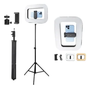 aro de luz led con trípode y soporte celular