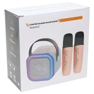 parlante karaoke bluetooth k12 con micrófonos