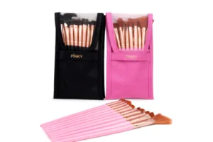 set de brochas pinky con estuche kit maquillaje completo profesional