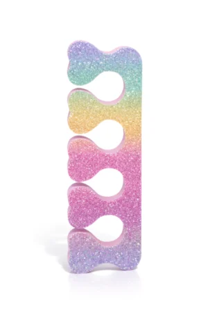 separador de dedos brillo arco iris pky – espuma suave para pedicura diseño kawaii reutilizable