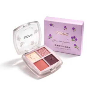 paleta de sombras 4 colores lila flower novo – tonos rosados alta pigmentación compacta