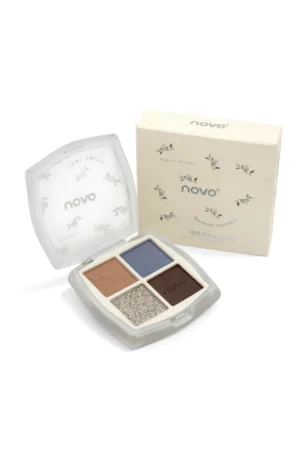 paleta de sombras 4 colores white flower novo – tonos neutros alta pigmentación compacta