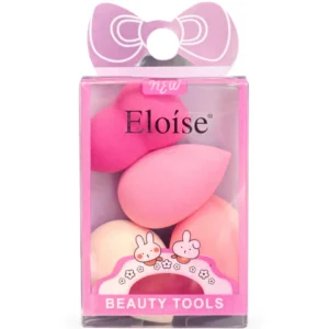esponja puff mini 4 unidades eloise – set maquillaje preciso para corrector base y detalles