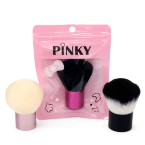 brocha para polvo pinky – aplicación profesional suave para base, polvo compacto y difuminado